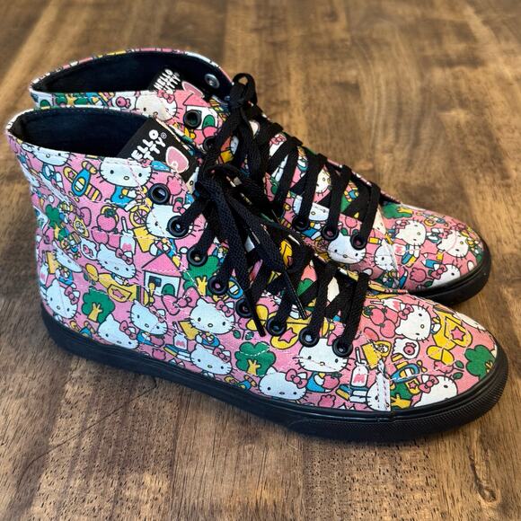 Vans Hello Kitty Sk-8 Hi Allover Bow Sanrio Ankle Sneaker BLK Men’s 5 Womens 6.5 - Picture 4 of 10